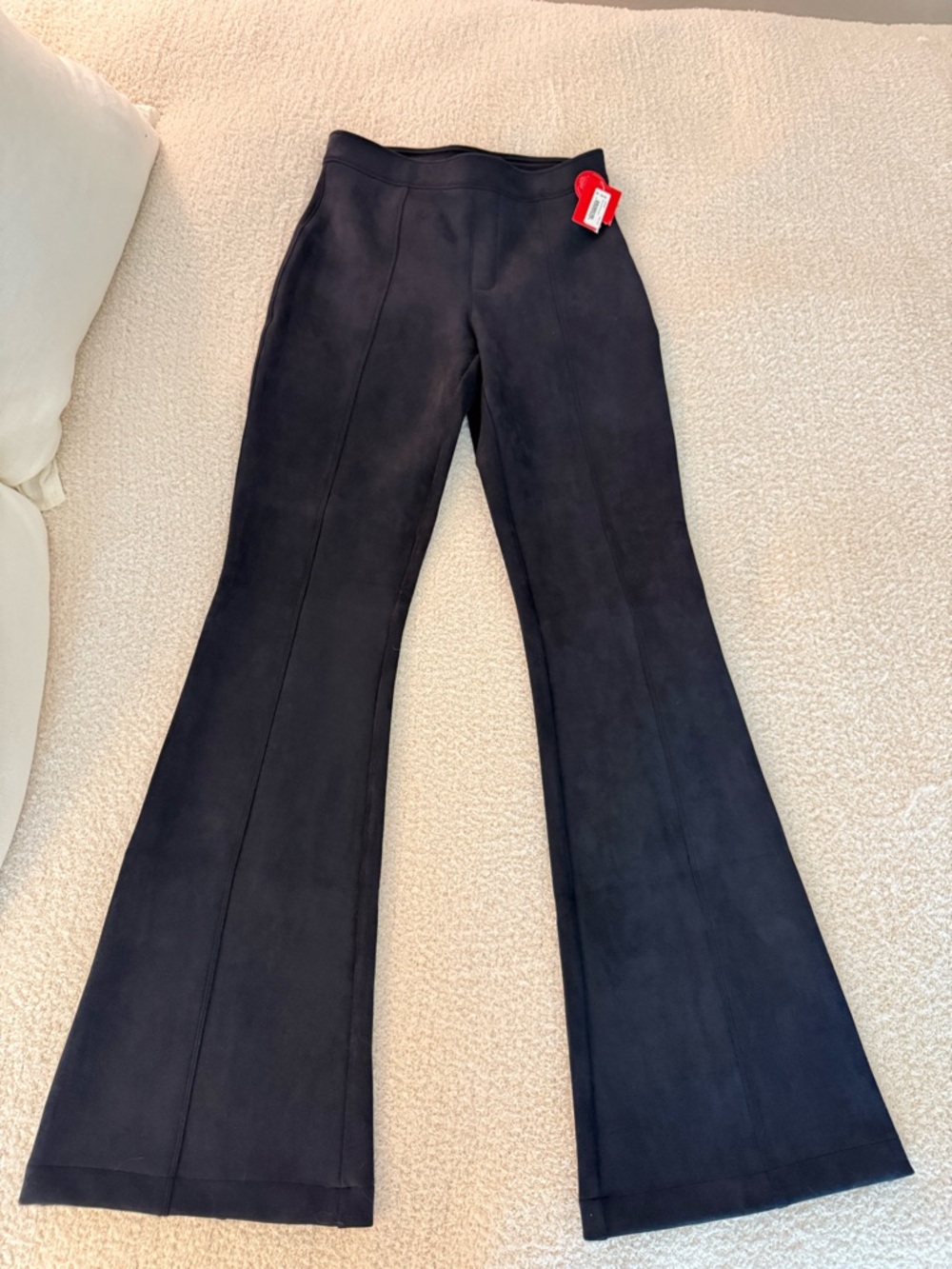 SPANX Navy Suede Flare Pants